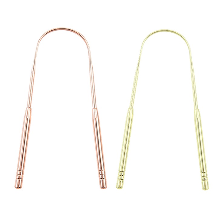 2 db nyelvkaparó készlet, QttvbTna, rugalmas fogantyú, rózsaszín/arany