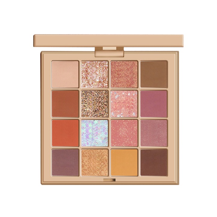 Magasan pigmentált, többszínű, csillámos szemhéjfesték paletta