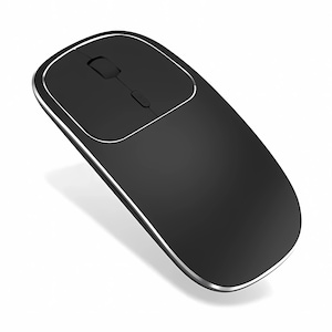 Mouse Dual Wireless Bervolo® Metal X, USB si Bluetooth 5.1, Reincarcabil, Windows, Mac, Android, Baterie 600mAh, DPI Reglabil 800/1200/1600, Negru