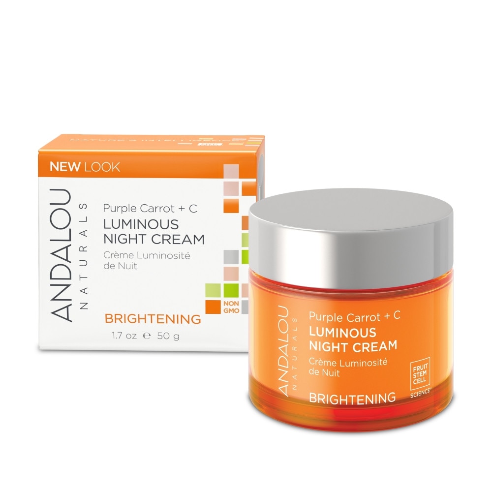 Crema de noapte cu efect iluminator Secom Andalou Naturals Purple Carrot + Vitamin C 50 grame
