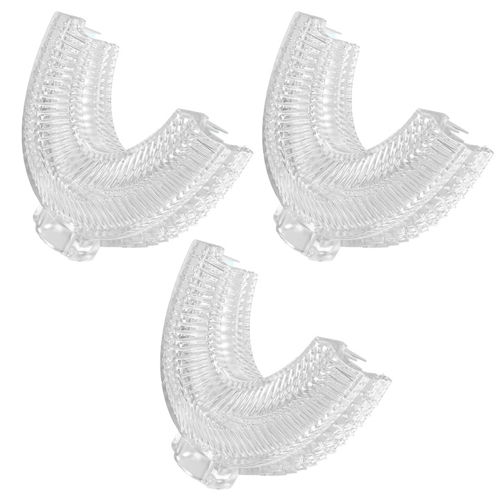 U-alakú gyermekfogkefe, szilikon, ergonomikus nyél, többszínű