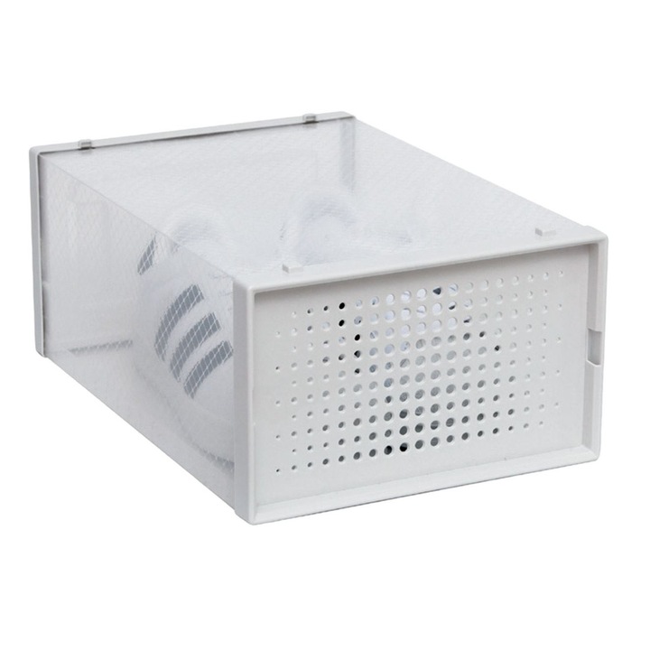 Cipőtároló doboz, Műanyag, 34,5x23,5x14 cm, Átlátszó