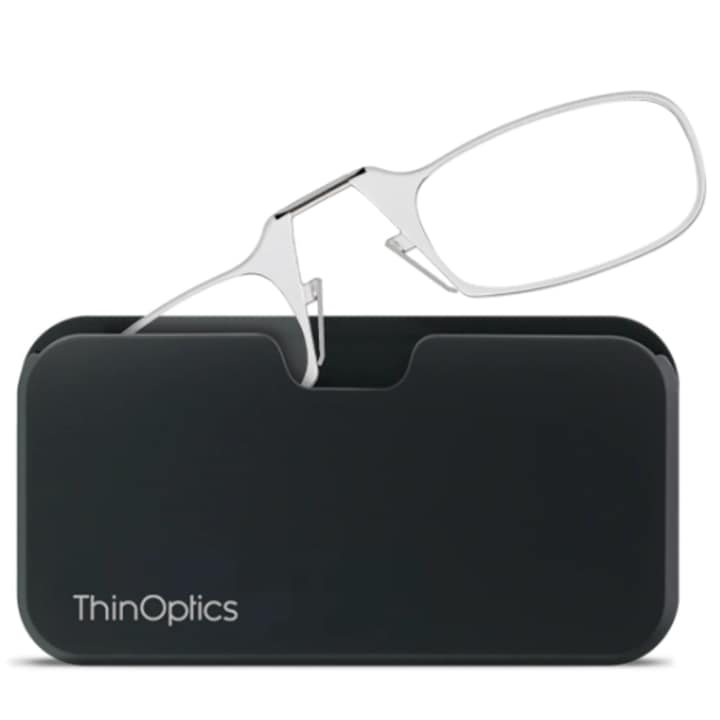 ThinOptics kompakt keret nélküli dioptriás szemüveg, Dobozával, Dioptria +1,5, Színtelen