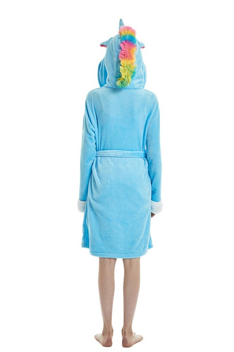 Halat pufos dama, WildFashion, Poliester, Albastru Deschis, Albastru deschis