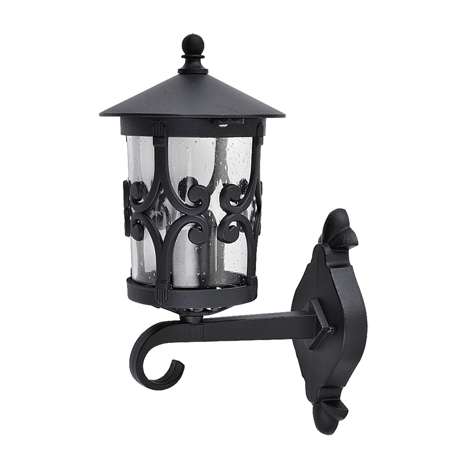 Felinar Rabalux Palma, negru, E27, cu varful in sus