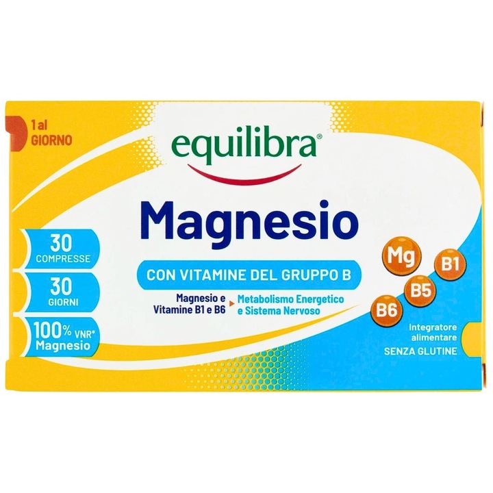 MAGNEZIU din saruri organice cu vitamine din grupul B, 30 Comprimate, Equilibra