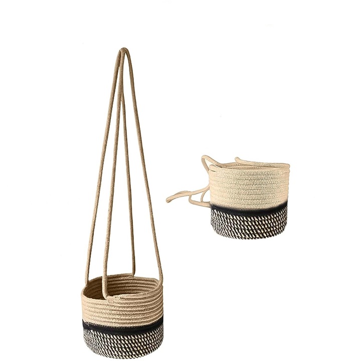 Set 2 jardiniere suspendate, Bumbac, Multicolor