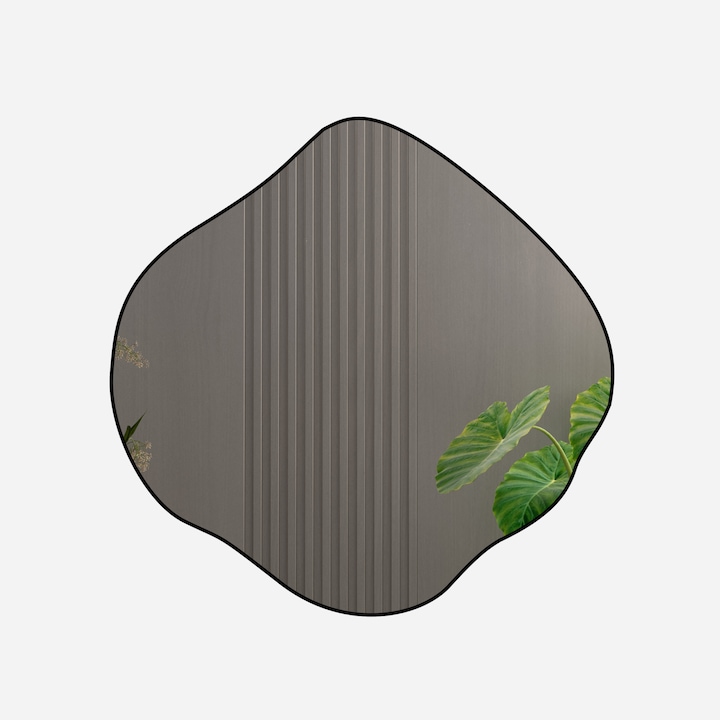 Декоративно огледало за стена, асиметрична Mina, Marsah Home, 75x75 см, черна рамка от мдф