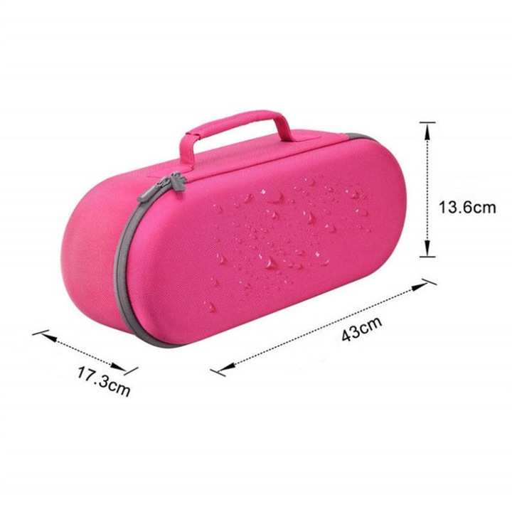 Кутия за съхранение на сешоар TNS, съвместима с Dyson Supersonic, първокласен дизайн, защита от най-висок клас, EVA материали, 43x17,3x13,6 cm, фуксия
