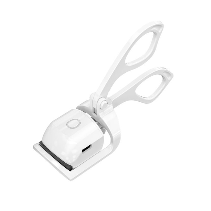 Elektromos szempilla göndörítő, Vaxiuja, USB-C töltés, szilikon él, gyors fűtés, 2 hőmérsékleti mód, fehér