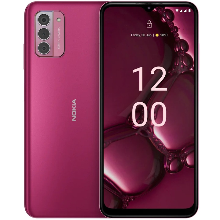 Nokia G42 mobiltelefon, Dual SIM, 6GB, 128GB, 5G, Rózsaszín