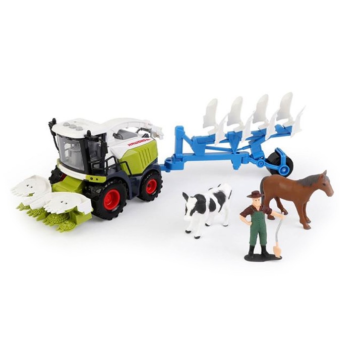 Tractoras cu plug, lumini si sunete, Figurina si animale de ferma incluse, ATU-087662