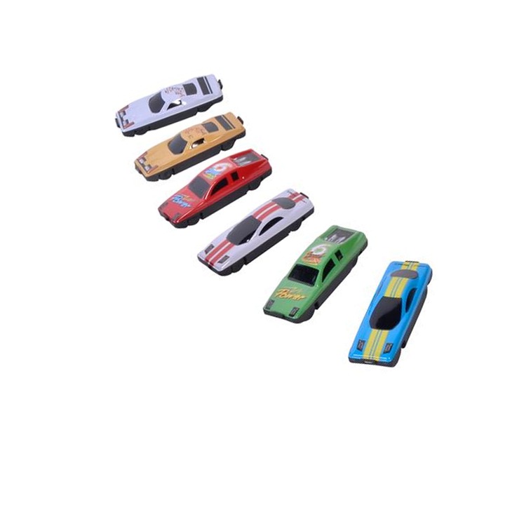 6 db versenyautó készlet, 1:64 méretarány, fém, ATU-084502