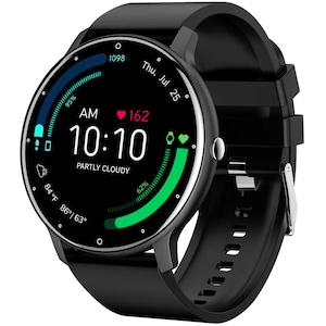 Ceas smartwatch si bratara fitness, BlackFIT®, apelare Bluetooth, Notificari Apeluri/Sms/Social Media, microfon HD, monitorizare activitati fizice, somn, ritm cardiac, pedometru, player muzica, negru