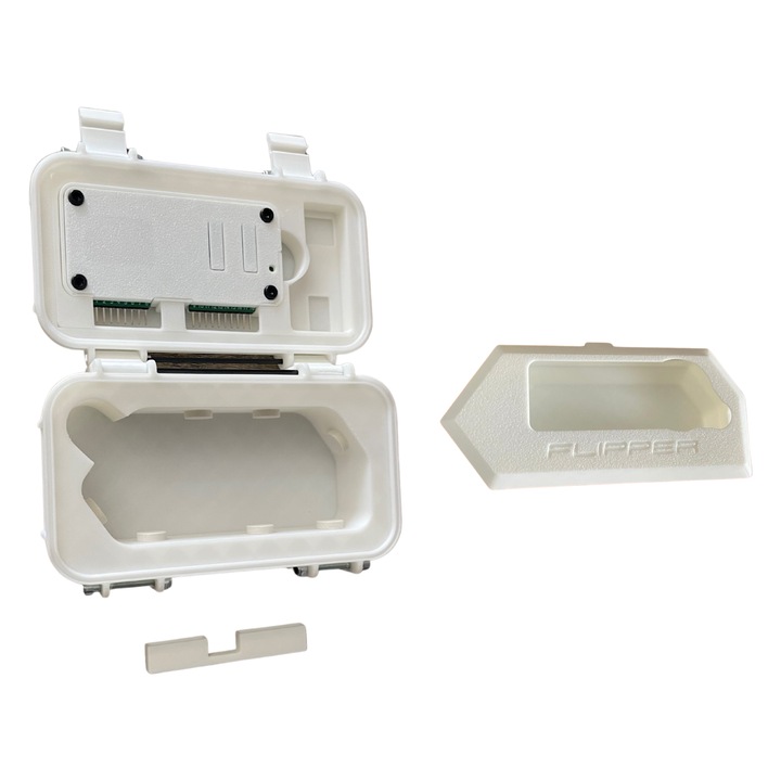 Flipper Zero teljes védőcsomag, Transport doboz Flipper Zero v12 Full BigCase + Wi-Fi kártyatok Gpio Protecttel + Bumper Flipper Zero V3 kemény tok, fehér