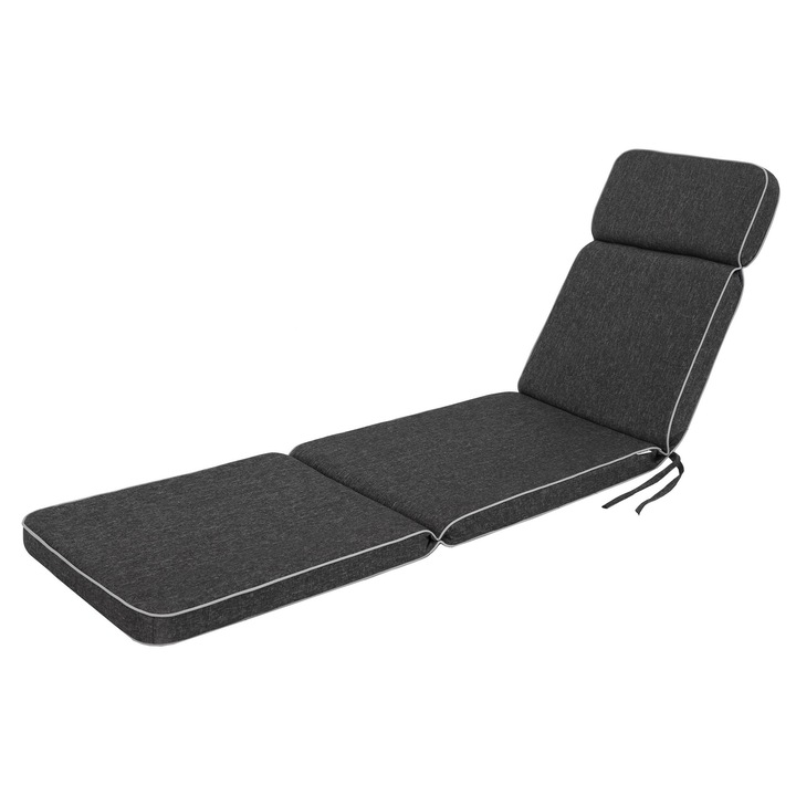 Възглавница за шезлонг "Ирис" Черен Еколен 178см х 47см