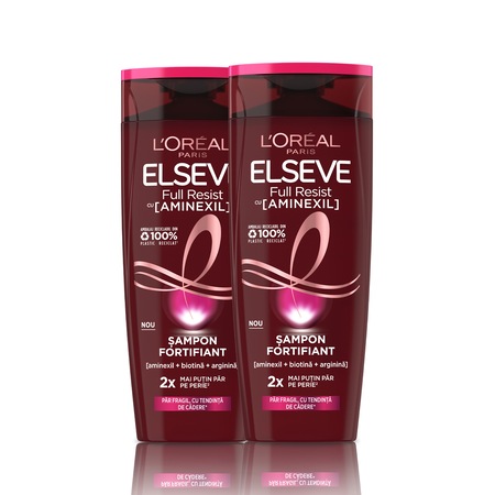 Set L'Oreal Paris 2 x Sampon fortifiant Elseve Full Resist pentru par fragil cu tendinta de cadere, 400 ml