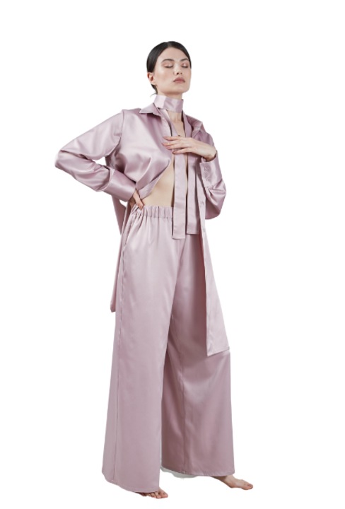 Pantaloni Palazzo Roz Satin, Roz
