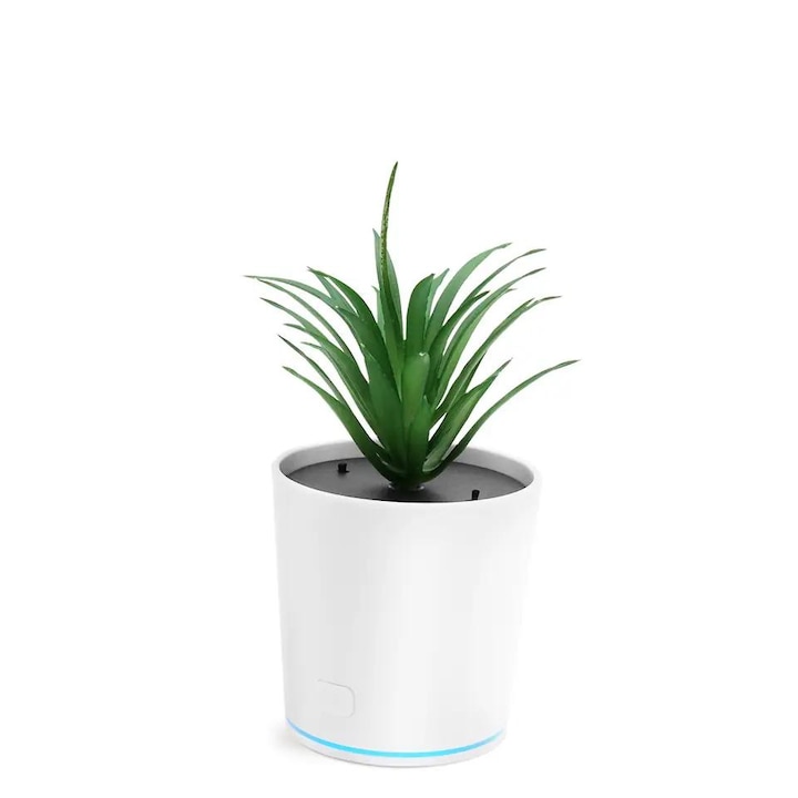Пречиствател на въздух, форма на американско растение агаве, за дома/офиса и колата, USB зареждане, 360-градусов светодиод, безшумен, бял/зелен
