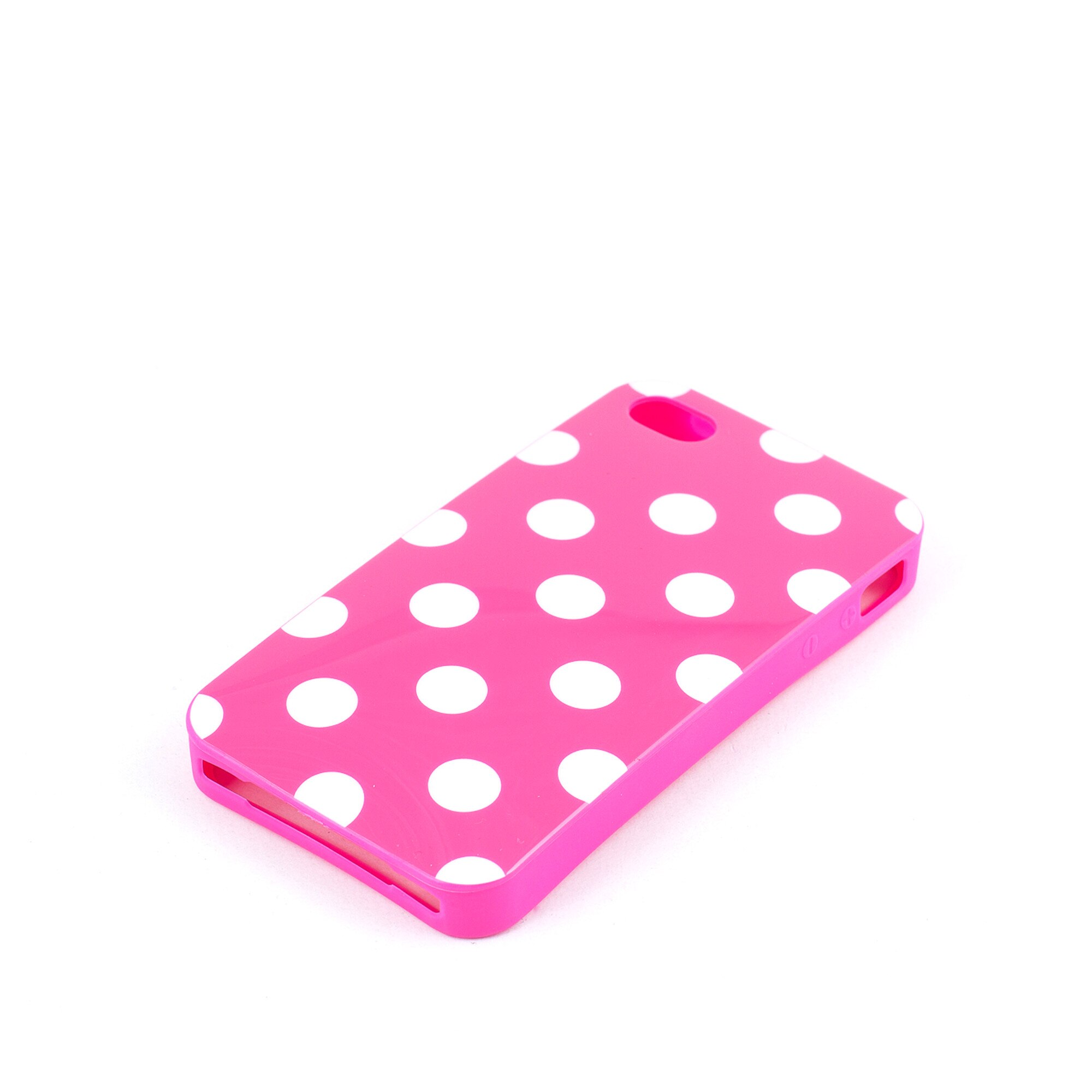 Husa Silicon Polka Dots, Roz Cu Buline, iPhone 4 / 4S