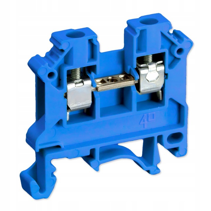 Conector sina cu 2 fire, Simet, Plastic, 4 mm, 32A, 800V, 6.5 x 34 x 44 mm, Albastru