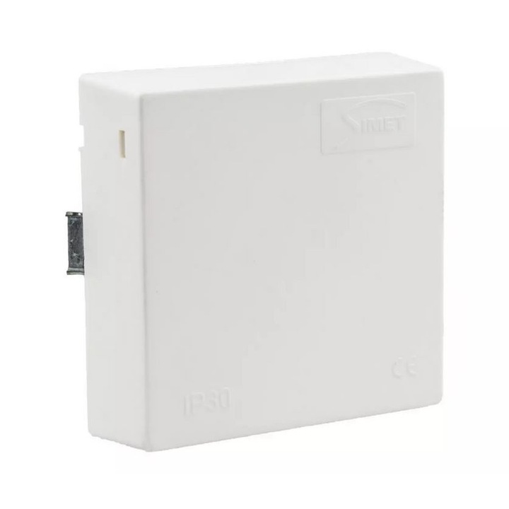 Tűzhely csatlakozódoboz, Simet, 6 mm, fehér, 25x80x80 mm