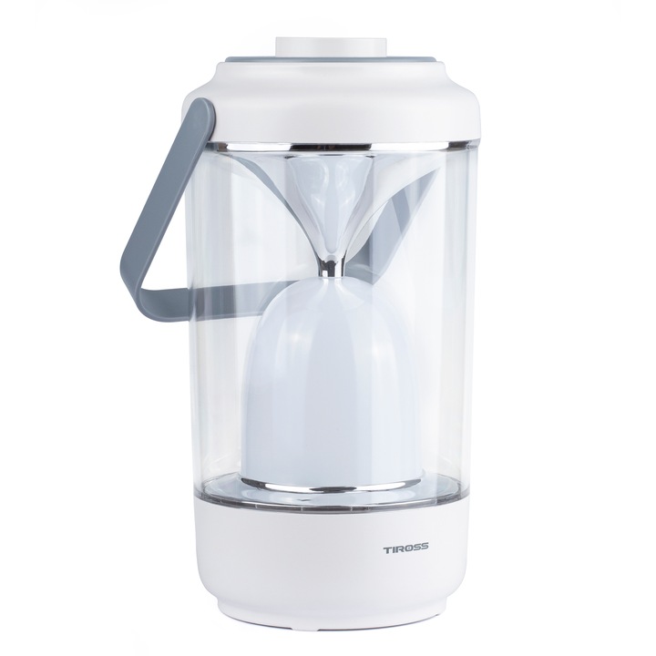 Мултифункционален къмпинг фенер, Tiross, Акумулаторна, Power Bank функция, 340 Lm, USB, 22x10.5x10.5cm, Бял