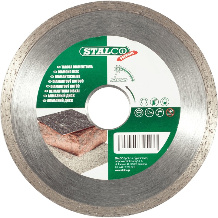 Disc diamant pentru beton/ceramica, Stalco, Otel, 230 mm, Gri