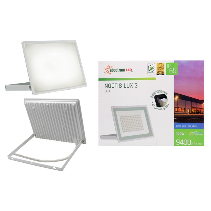 LED проектор Spectrum, 100W, Студена светлина, Бял