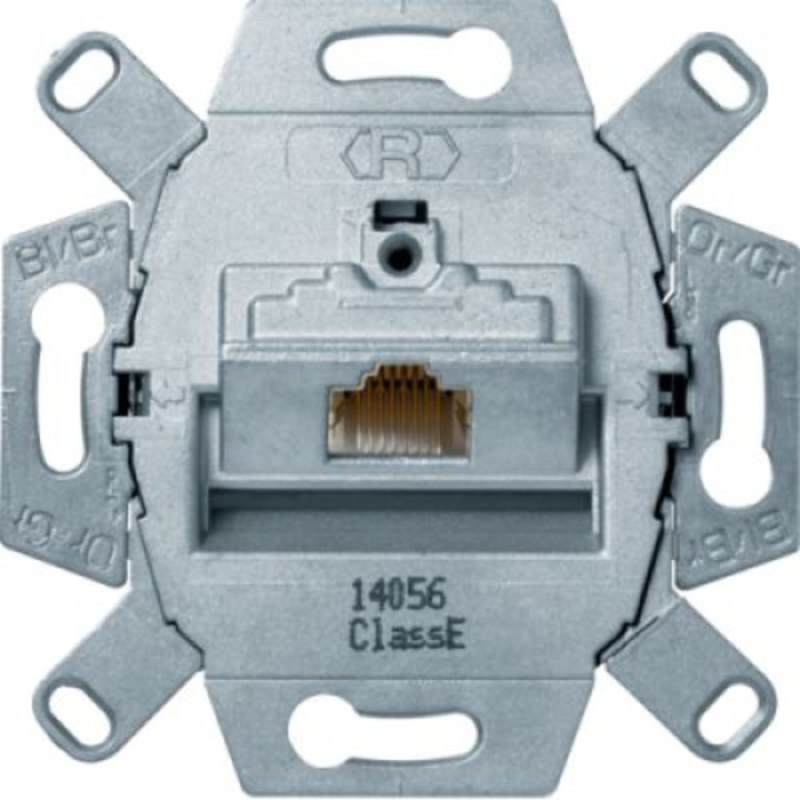 Стенен контакт Berker, Hager, RJ45, Cat.5e, IP20, сив