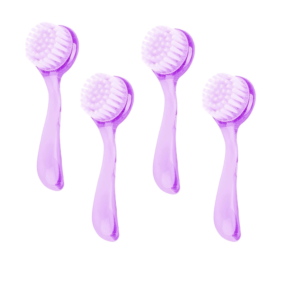 Set 4 perii exfoliante manuale QttvbTna pentru curatare faciala, cu capac, multicolor