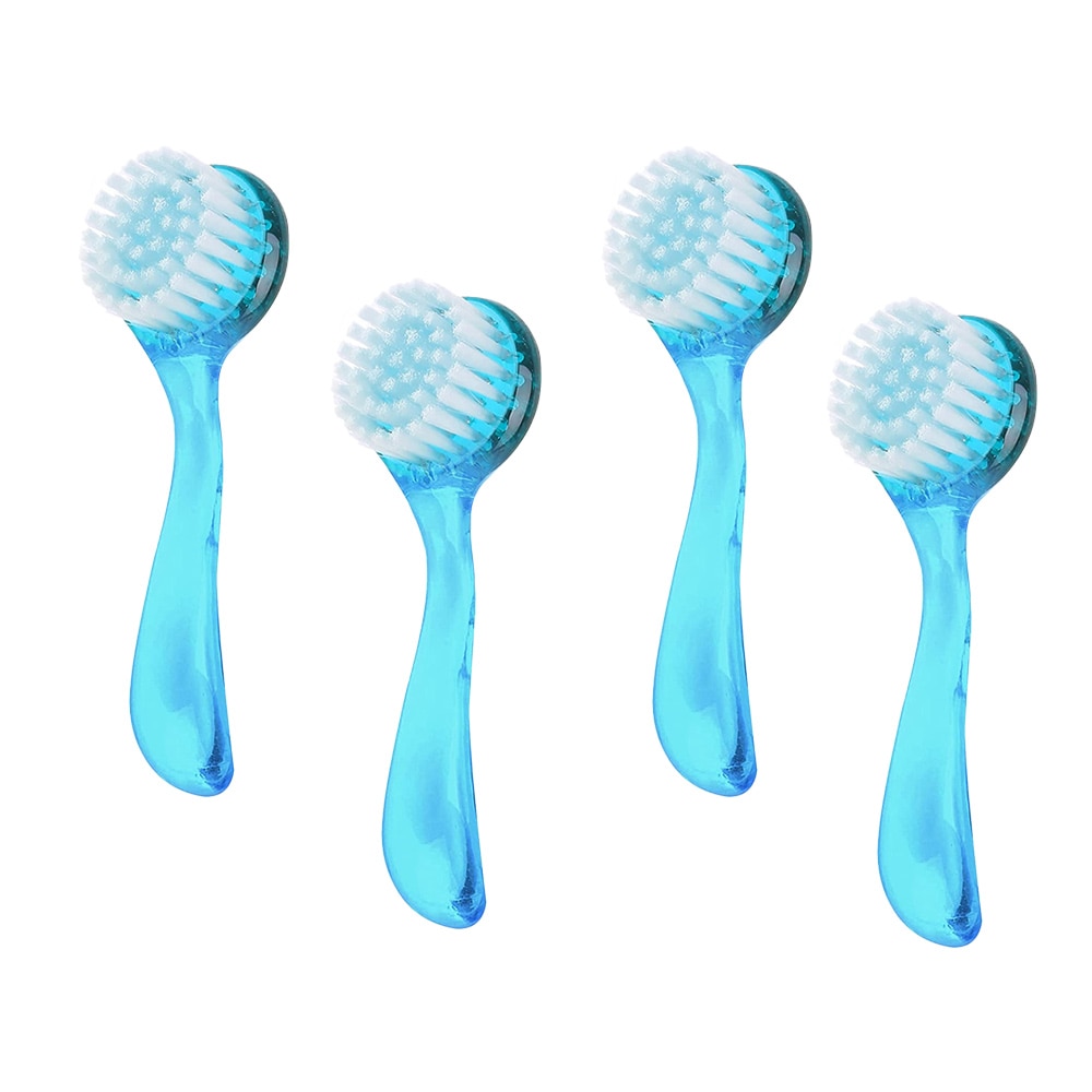 Set 4 perii exfoliante manuale pentru fata, QttvbTna, cu capac, ergonomic, multicolor