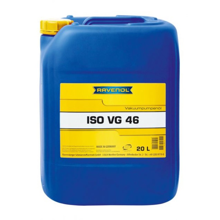 Ulei industrial RAVENOL Vakuumpumpenoel ISO VG 46, volum 20 litri, mineral, pentru lubrifierea pompelor de vacuum