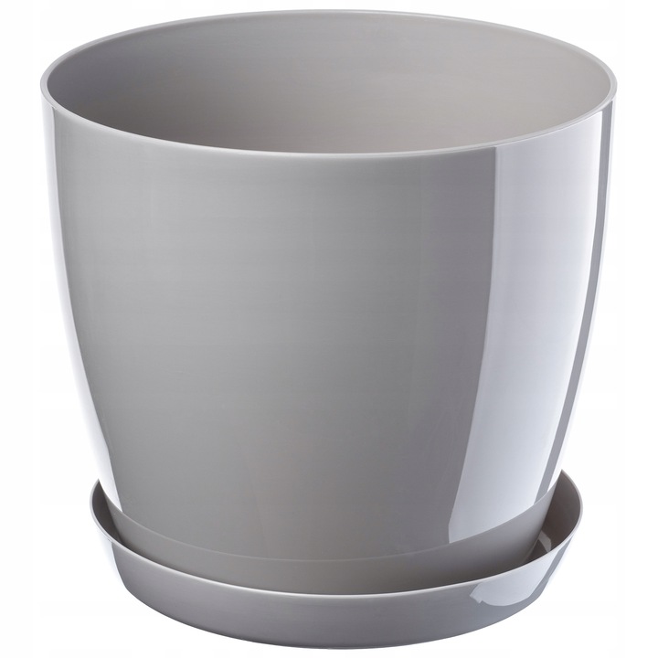 Ghiveci de flori, KADAX, Cu baza, 14cm, Gri