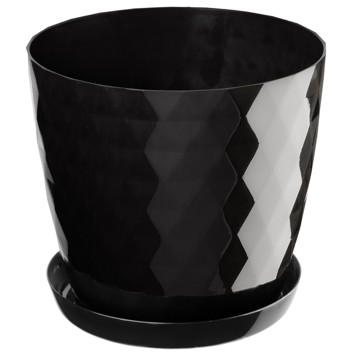 Ghiveci cu suport, KADAX, 16 cm, Negru