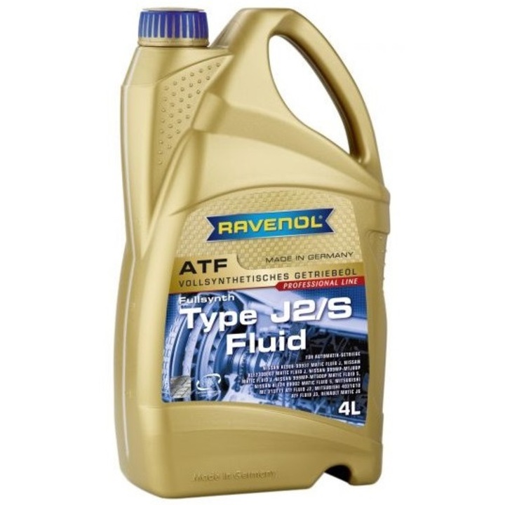 Automata sebességváltó olaj RAVENOL ATF J2/S folyadék, piros, űrtartalom 4 liter, szintetikus