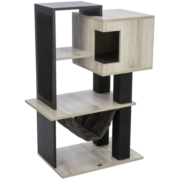 Ansamblu de joaca pentru pisici, Trixie CityStyle, 58 × 38 cm/ 98 cm, Gri/Negru, 44724