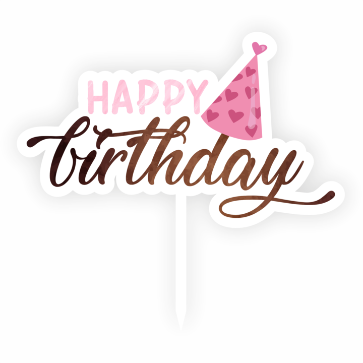 UV Tortadísz Happy Birthday, Inedit Print, TC1014, MDF, 12 cm