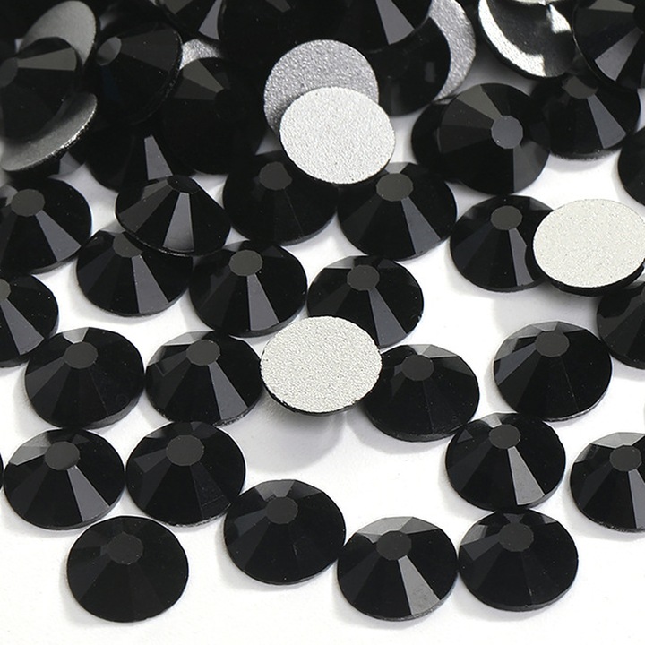 Set 1440 pietricele pentru unghii, negru