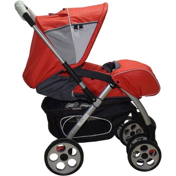 Carucior nou nascuti 2 in 1 Baby Care PRO C750, Spatar reglabil 3 trepte, Cadru metalic, Frana picior, Rosu Carucior nou nascuti 2 in 1 Baby Care PRO C750, Spatar reglabil 3 trepte, Cadru metalic, Frana picior, Rosu