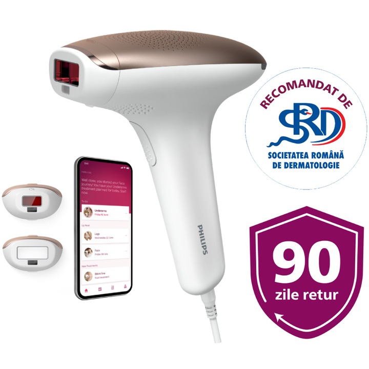 Фотоепилатор IPL Philips Lumea Advanced SC1997/00, 250 000 импулса, за тяло и лице, работа с кабел, система за безопасност