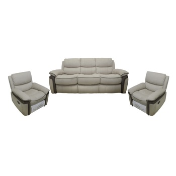 Set canapea 3 loc ext.200 x 90 cm si 2 fotolii 90 cm/buc cu recliner , md.9850, Calf Suede(piele de caprioara) Set canapea 3 loc ext.200 x 90 cm si 2 fotolii 90 cm/buc cu recliner , md.9850, Calf Suede(piele de caprioara)