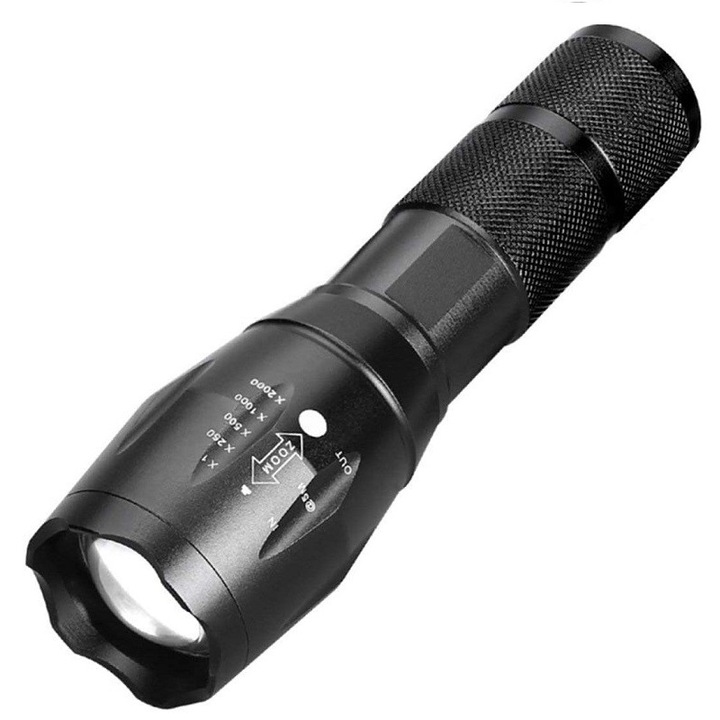Тактическо LED фенерче, 13,2 x 3,5 cm, Gonga® Black