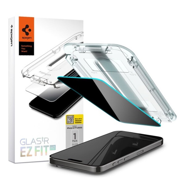 Adatvédelmi üveg, Spigen Glas.tr EZ Fit Privacy kompatibilis iPhone 15 Pro Max