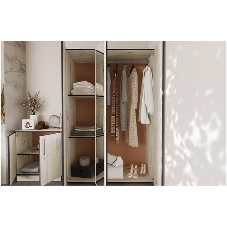 Dormitor Irim Piemona, pat 160x200 cm, dulap, 2 noptiere, comoda