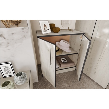 Dormitor Irim Piemona, pat 160x200 cm, dulap, 2 noptiere, comoda