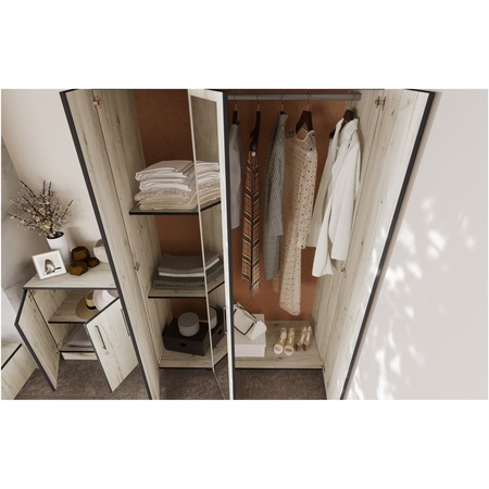 Dormitor Irim Piemona, pat 160x200 cm, dulap, 2 noptiere, comoda