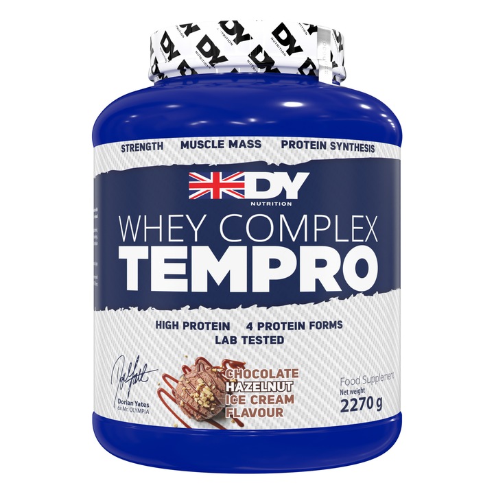 Complex Proteina Whey Tempro, Dorian Yates Nutrition, Ciocolata cu Alune, 2270g