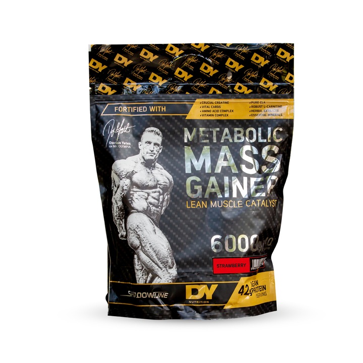 Gainer pentru crestere masa musculara Metabolic Mass Gainer, Dorian Yates Nutrition, 6kg, Sac - Capsuni