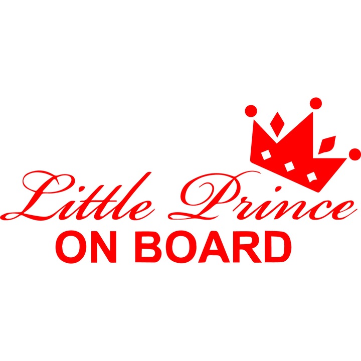 Sticker Baby On Board, Little Prince, Rosu, 15 cm